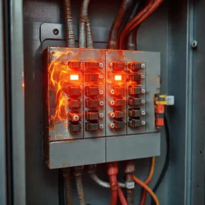 Оплавление нулевой шины в квартирном щитке из-за слабого контакта